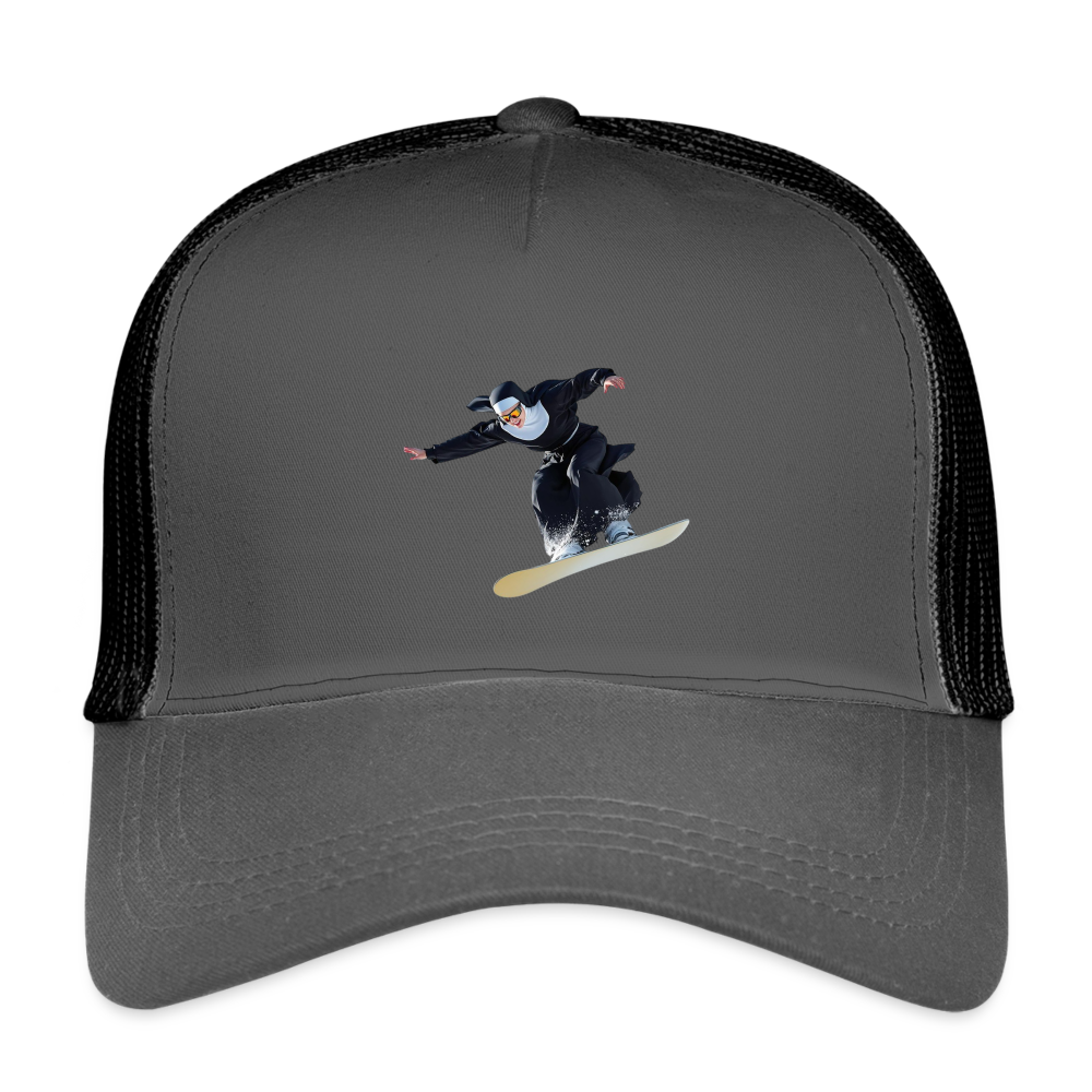 The FLYING NUN Eco Trucker Cap - smoke grey/black