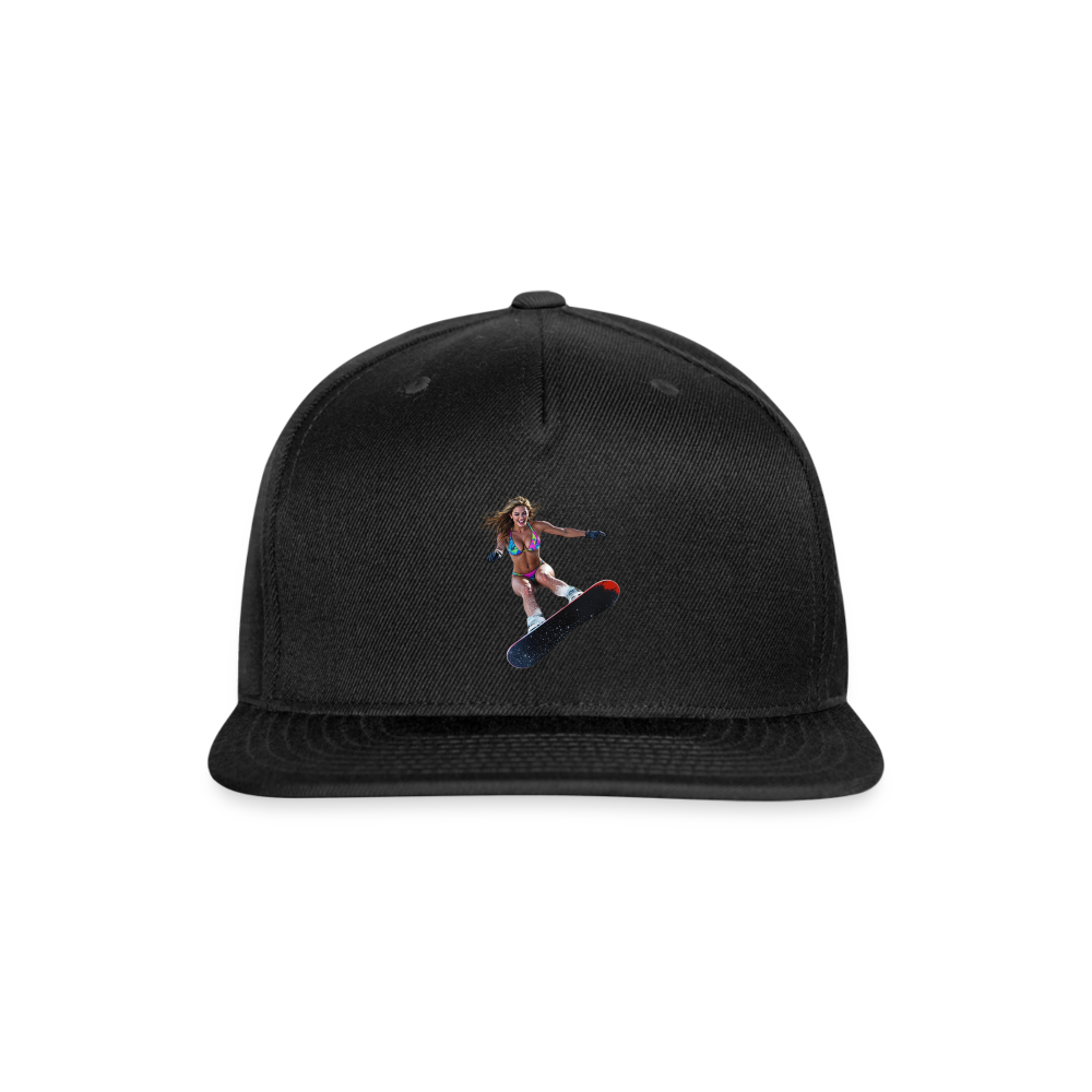 Snow Bunny Snapback Baseball Cap - black