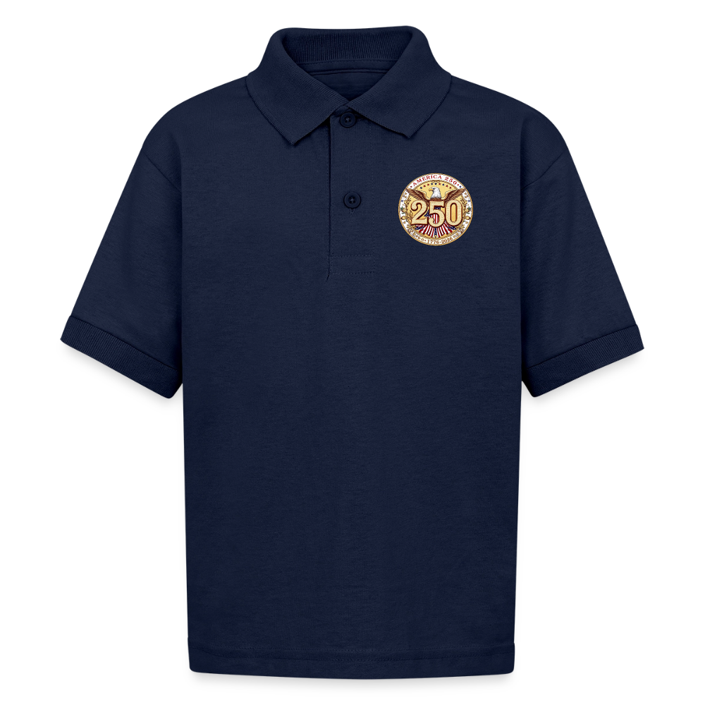 AMERICA 250 Gildan Kid's 50/50 Jersey Polo - navy
