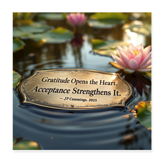 GRATITUDE ACCEPTANCE Poster 8x8 LILY PADS - white