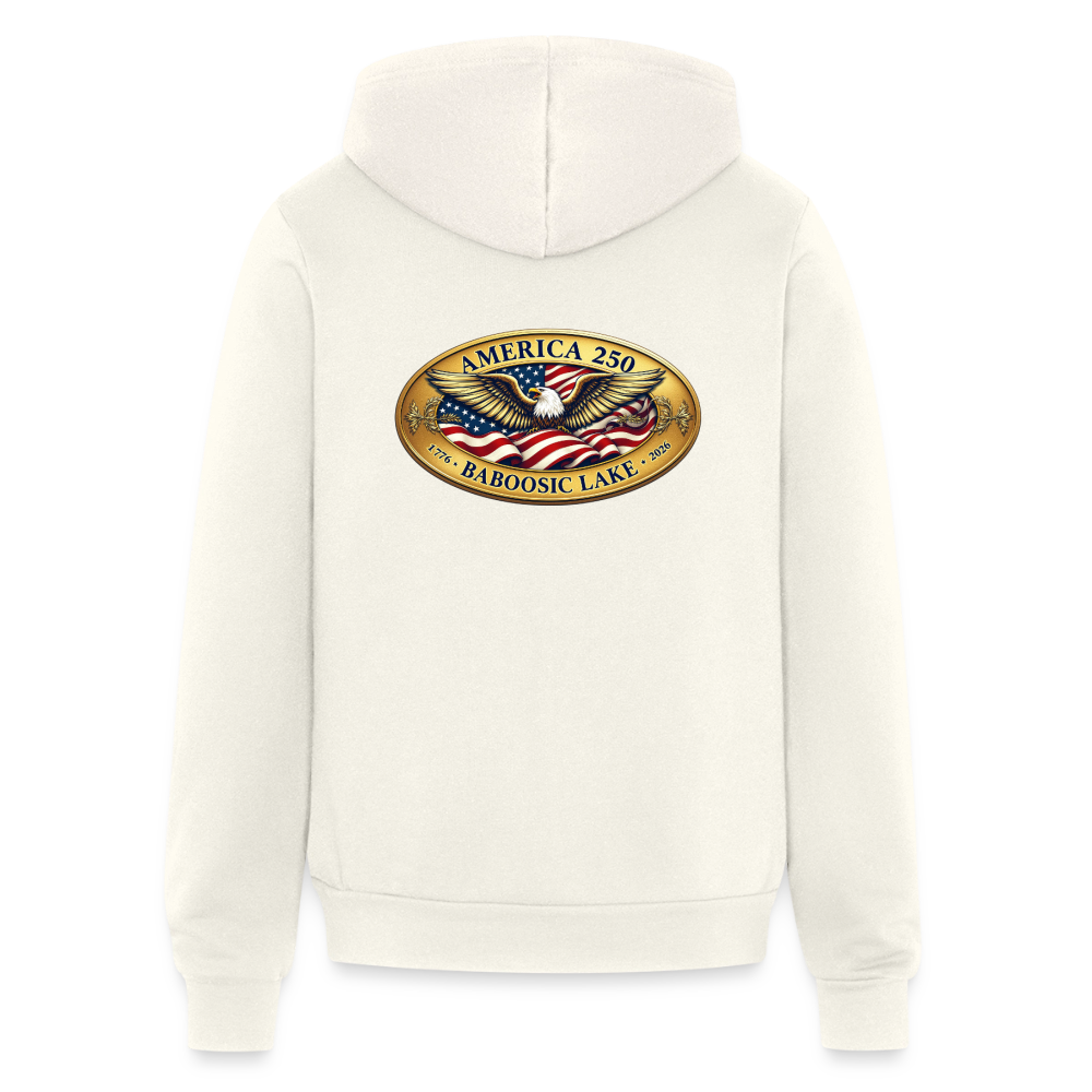 BABOOSIC LAKE AMERICA 250 FRONT/BACK EMBLEMS BELLA CANVAS Unisex Full Zip Hoodie - vintage white