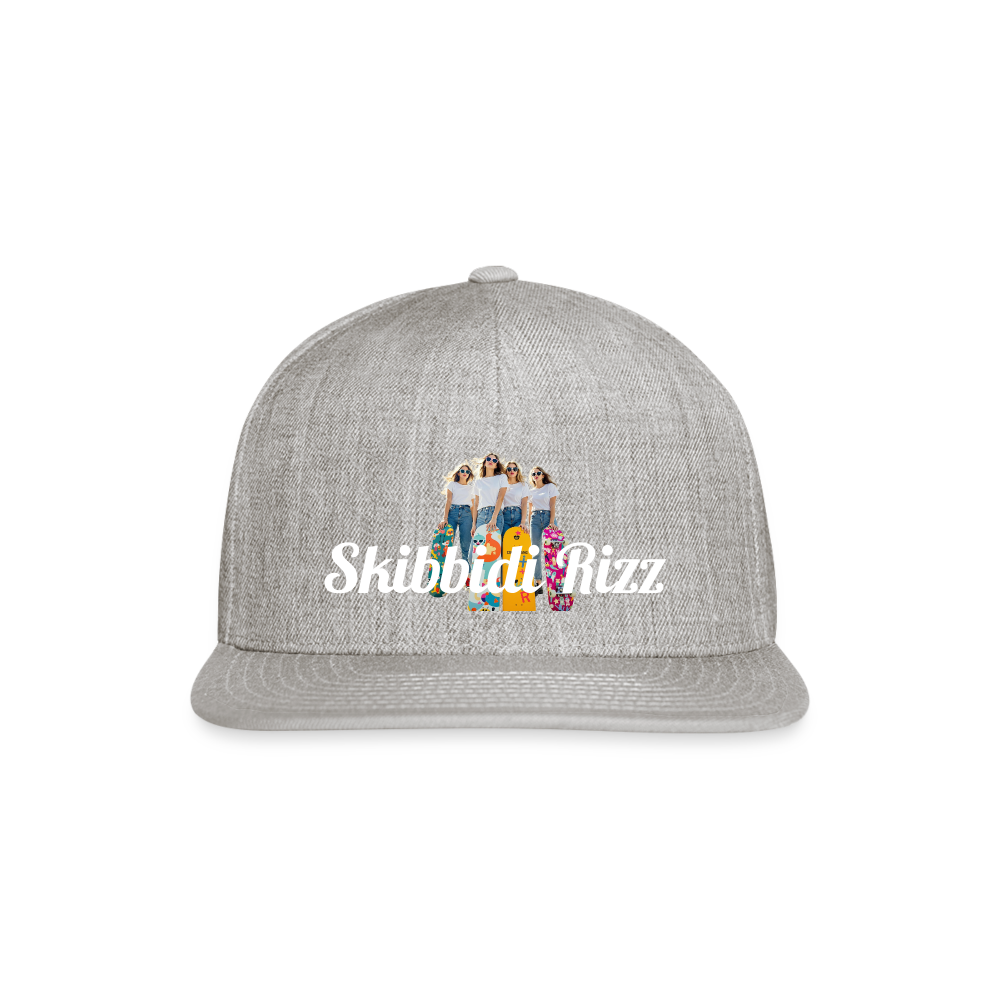 Skibbidi Rizz Authentic Snapback Baseball Cap - heather gray