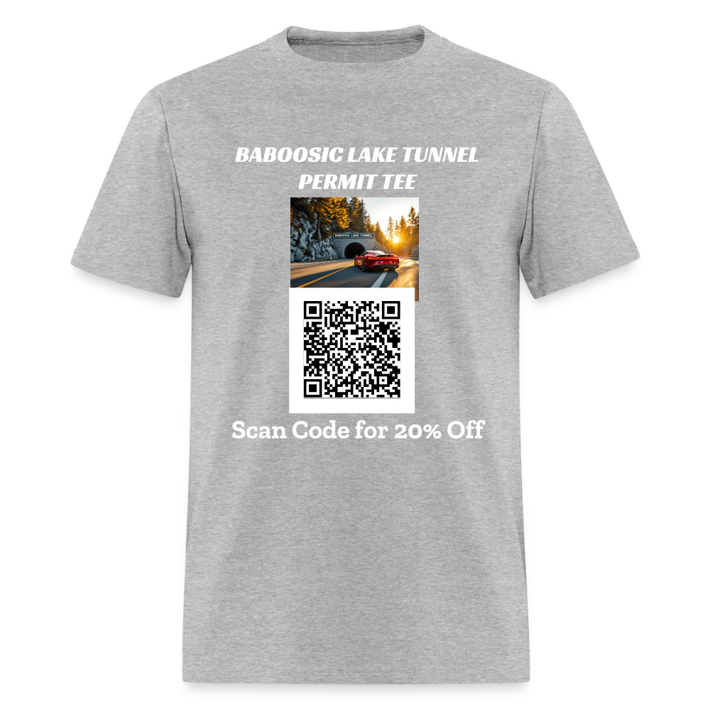 BABOOSIC LAKE TUNNEL PERMIT TEE Unisex Classic T-Shirt - heather gray