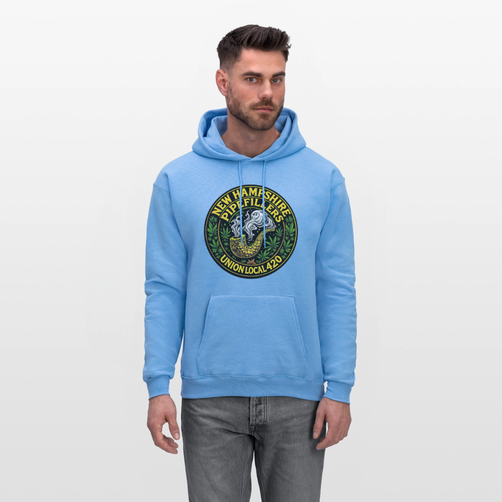 THE ORIGINAL NEW HAMPSHIRE PIPEFILLERS UNION LOCAL 420 Hanes Men's Hoodie - carolina blue