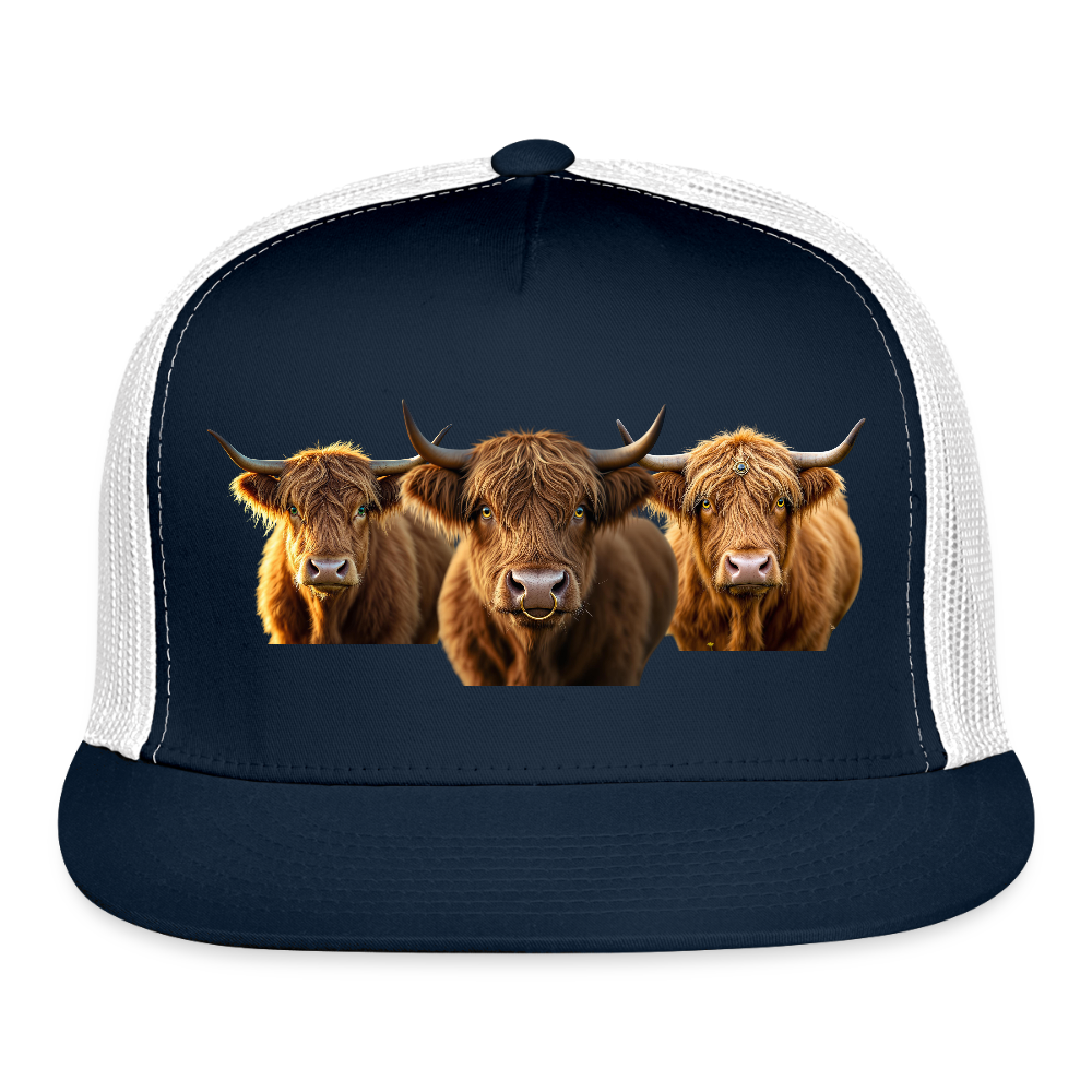 ANNA HIGHLAND CAMO Trucker Hat - navy/white