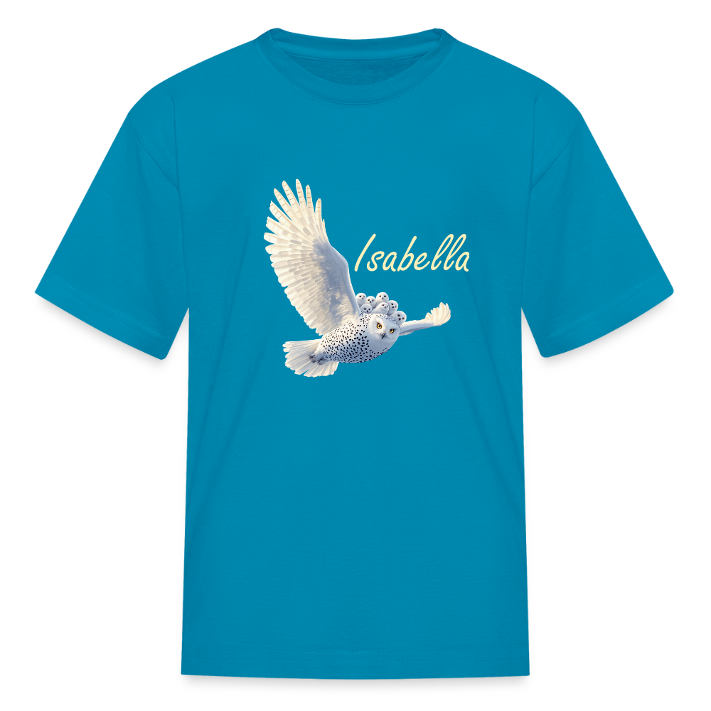 Isabella Snow Owl Kids' T-Shirt - turquoise