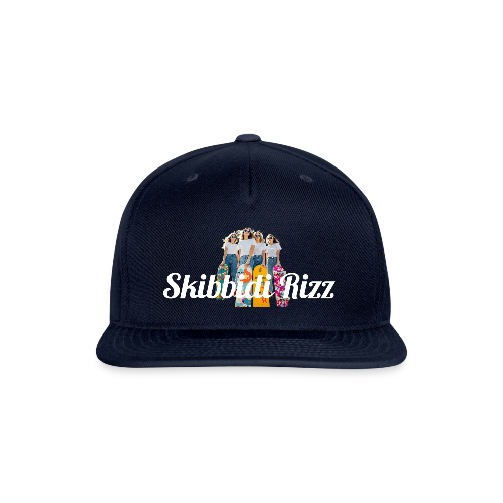 Skibbidi Rizz Authentic Snapback Baseball Cap - navy