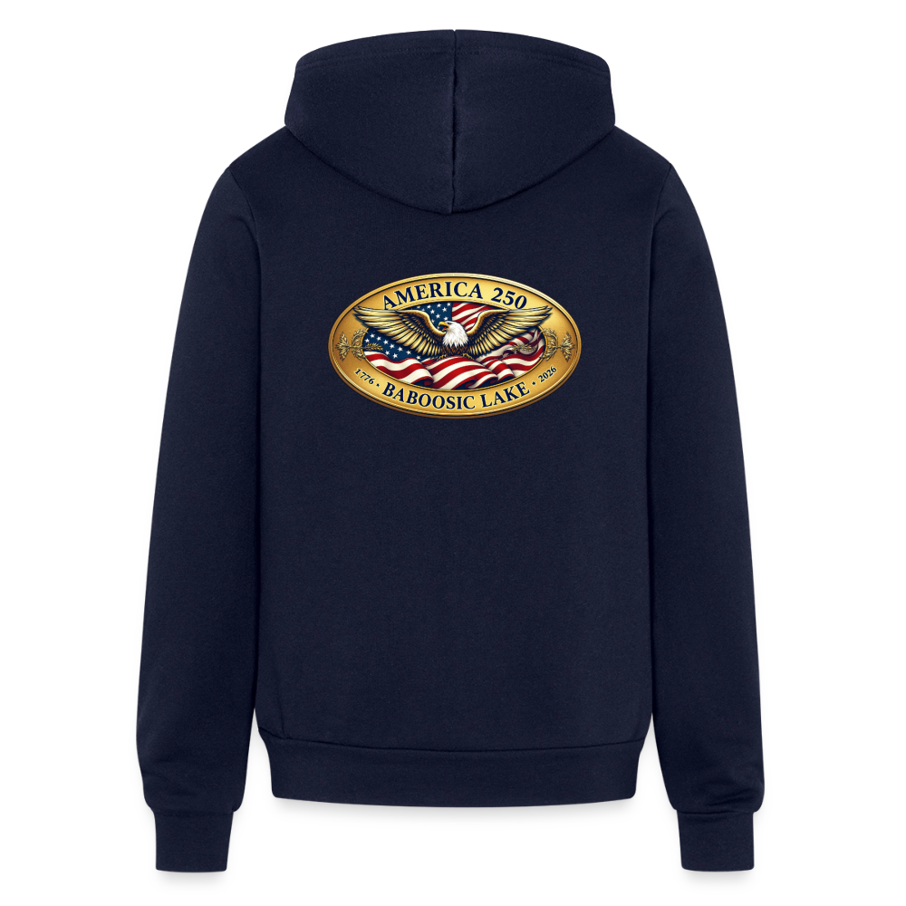 BABOOSIC LAKE AMERICA 250 FRONT/BACK EMBLEMS BELLA CANVAS Unisex Full Zip Hoodie - navy