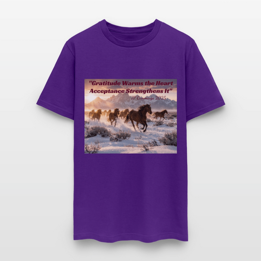 "GRATITUDE WARMS the HEART ACCEPTANCESTRENGHTENS It" JP Cummings 2025 - purple