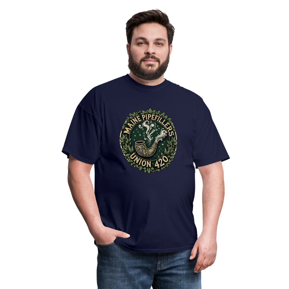 MAINE PIPEFILLERS UNION 420 TEE - navy
