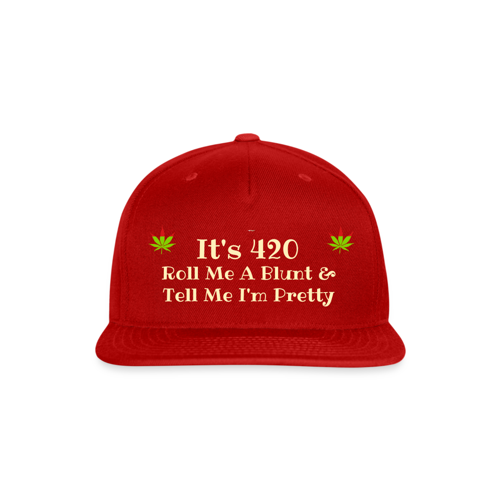 SIE CAPS "It's 420 Roll Me A Blunt" Authentic Snapback Baseball Cap - red