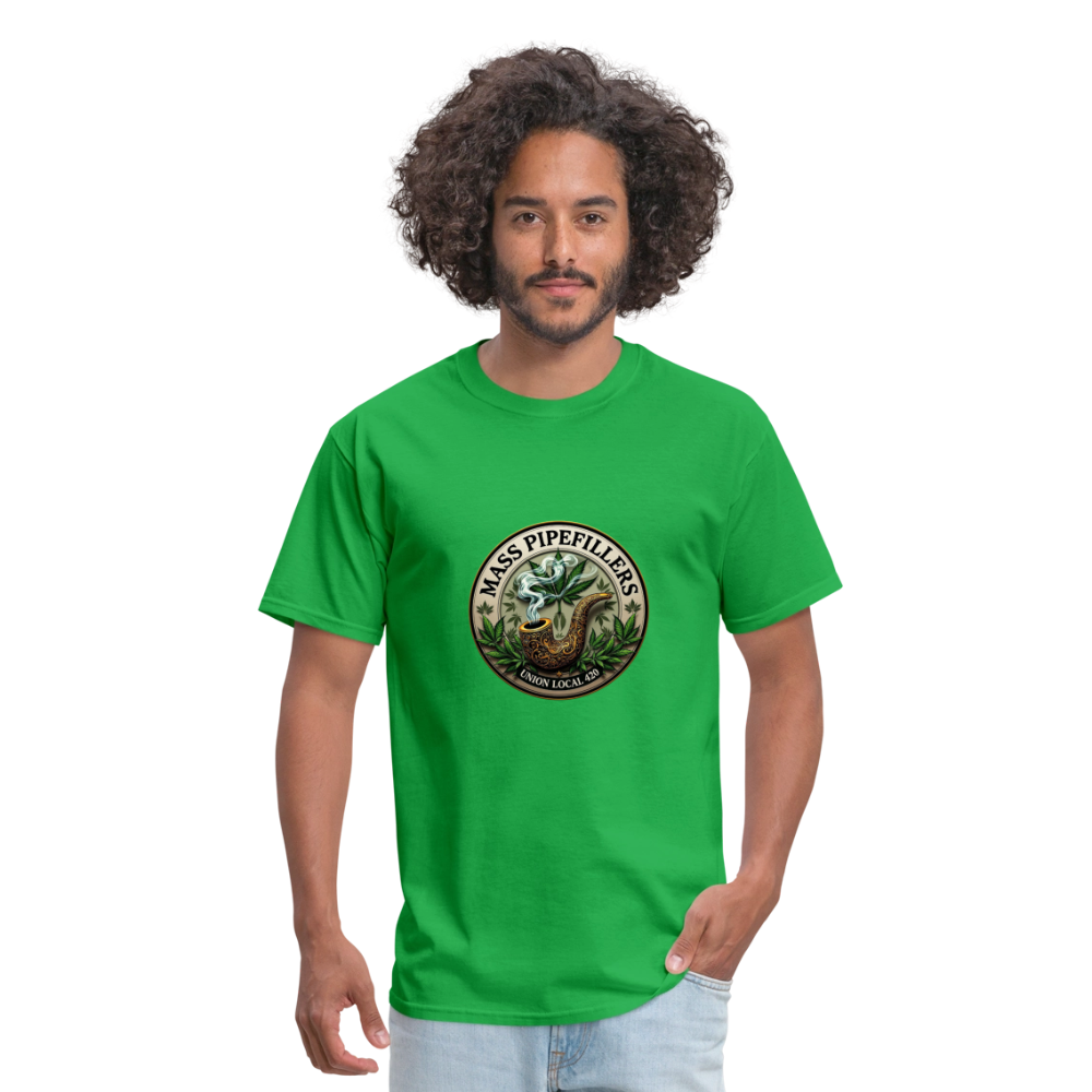 THE ORIGINAL MASS PIPEFILLERS UNION LOCAL 420 Unisex Classic T-Shirt - bright green