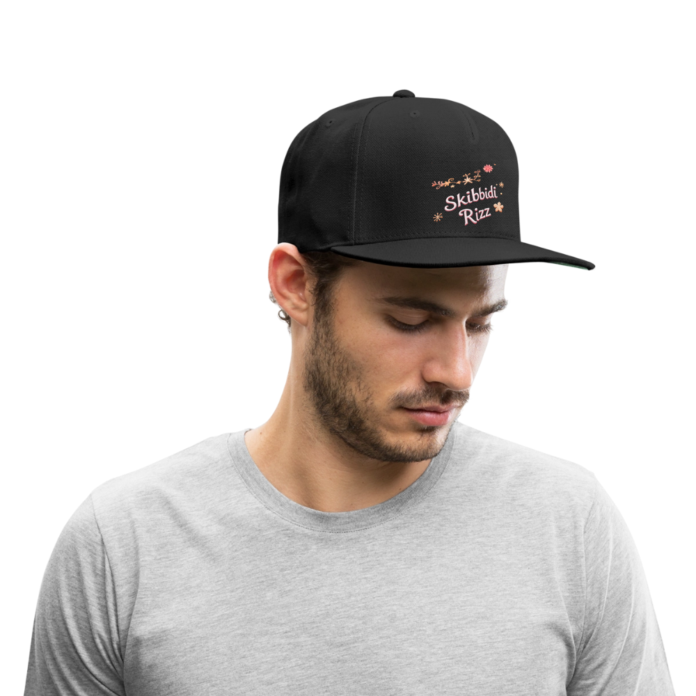 Skibbidi Rizz Authentic 4 Snapback Baseball Cap - black