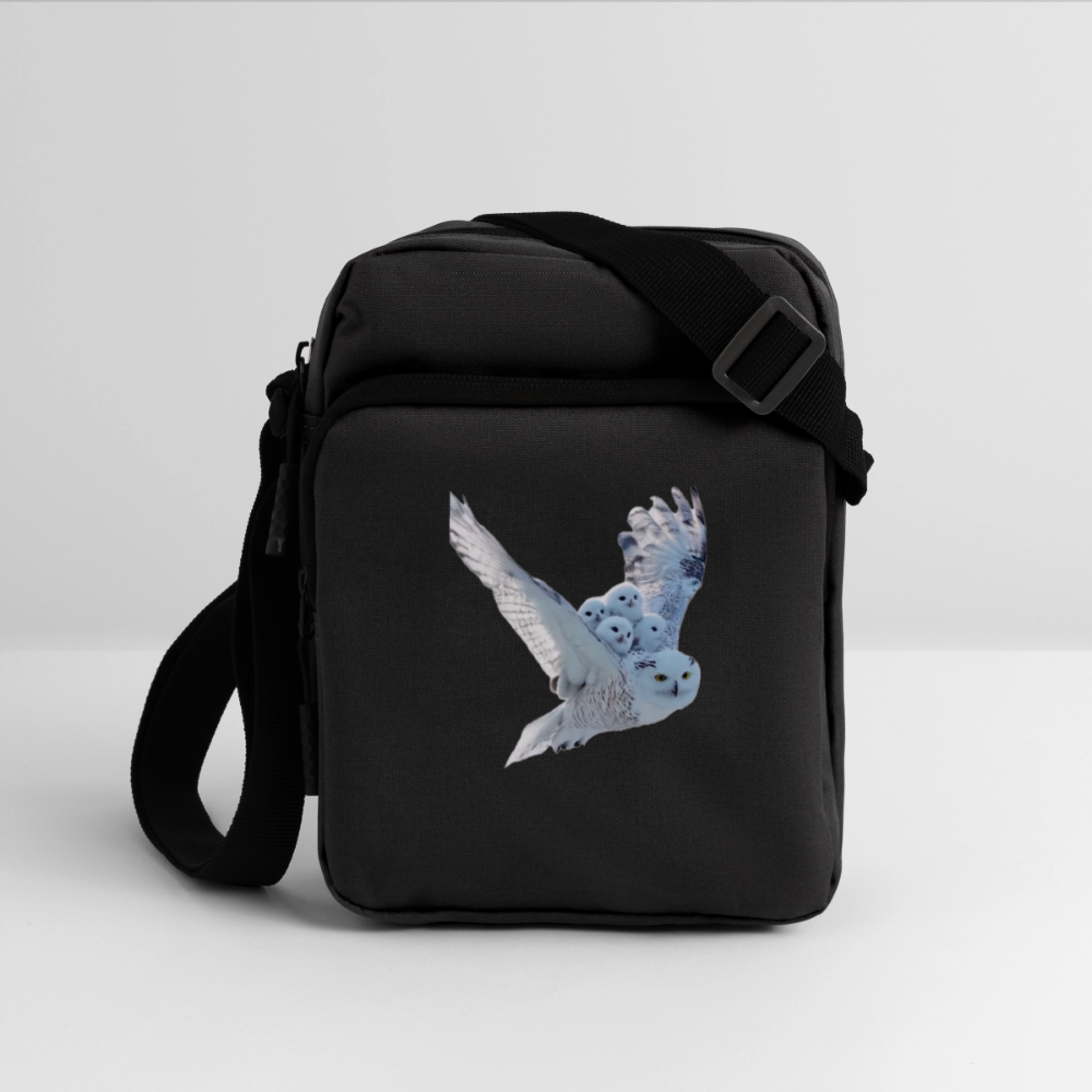 Snow Owls Upright Crossbody Bag - black