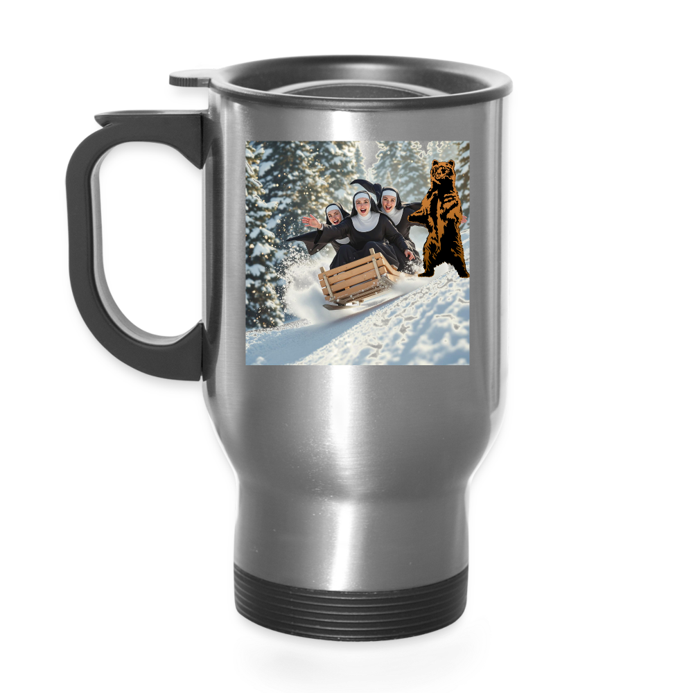 Flying Nuns Travel Mug - silver