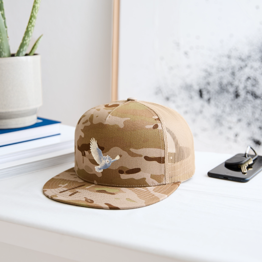 HOOTIE Camo Authentic Snapback Trucker Hat - MultiCam\tan