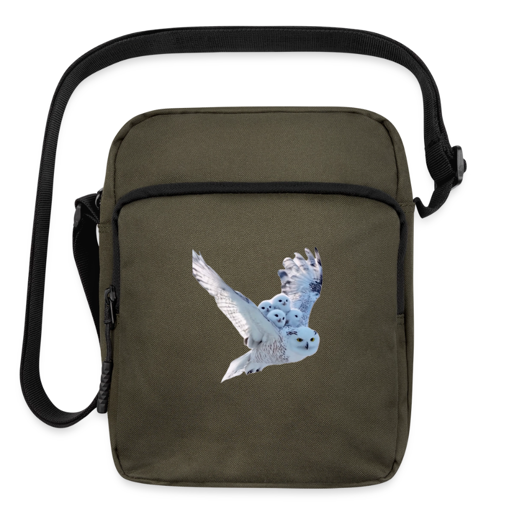 Snow Owls Upright Crossbody Bag - olive