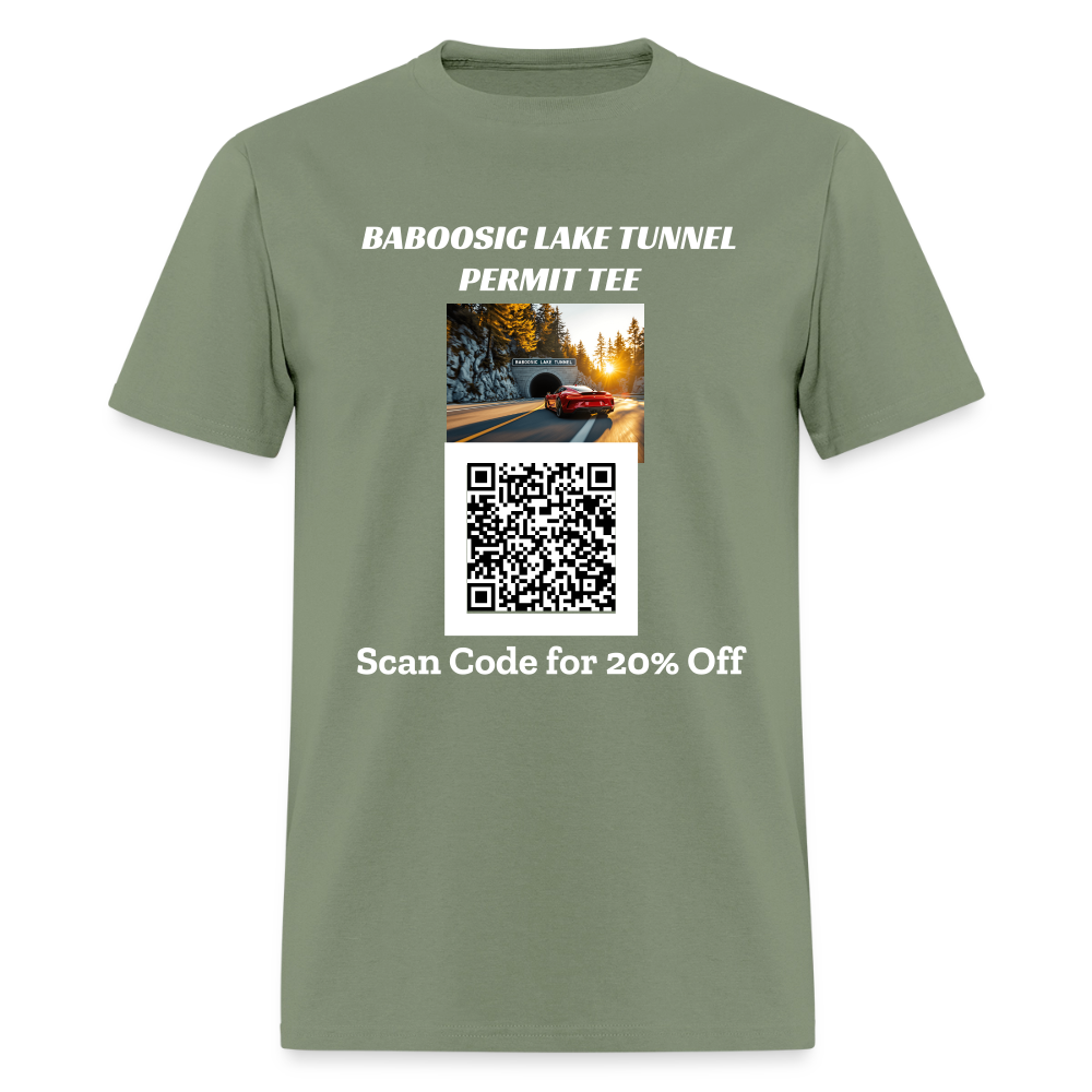 BABOOSIC LAKE TUNNEL PERMIT TEE Unisex Classic T-Shirt - military green