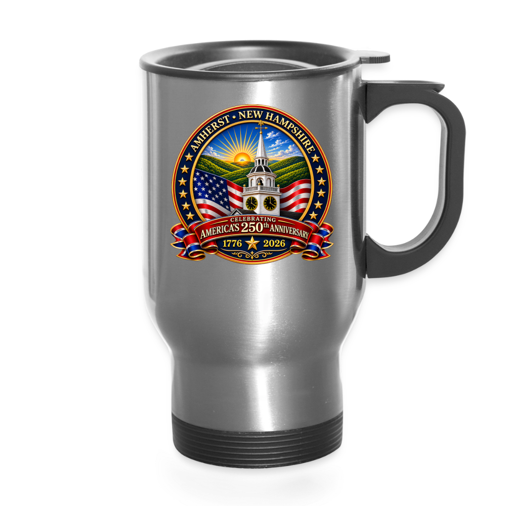 AMHERST CELEBRATES AMERICS'S 250th Stainless Steel Travel Mug - silver