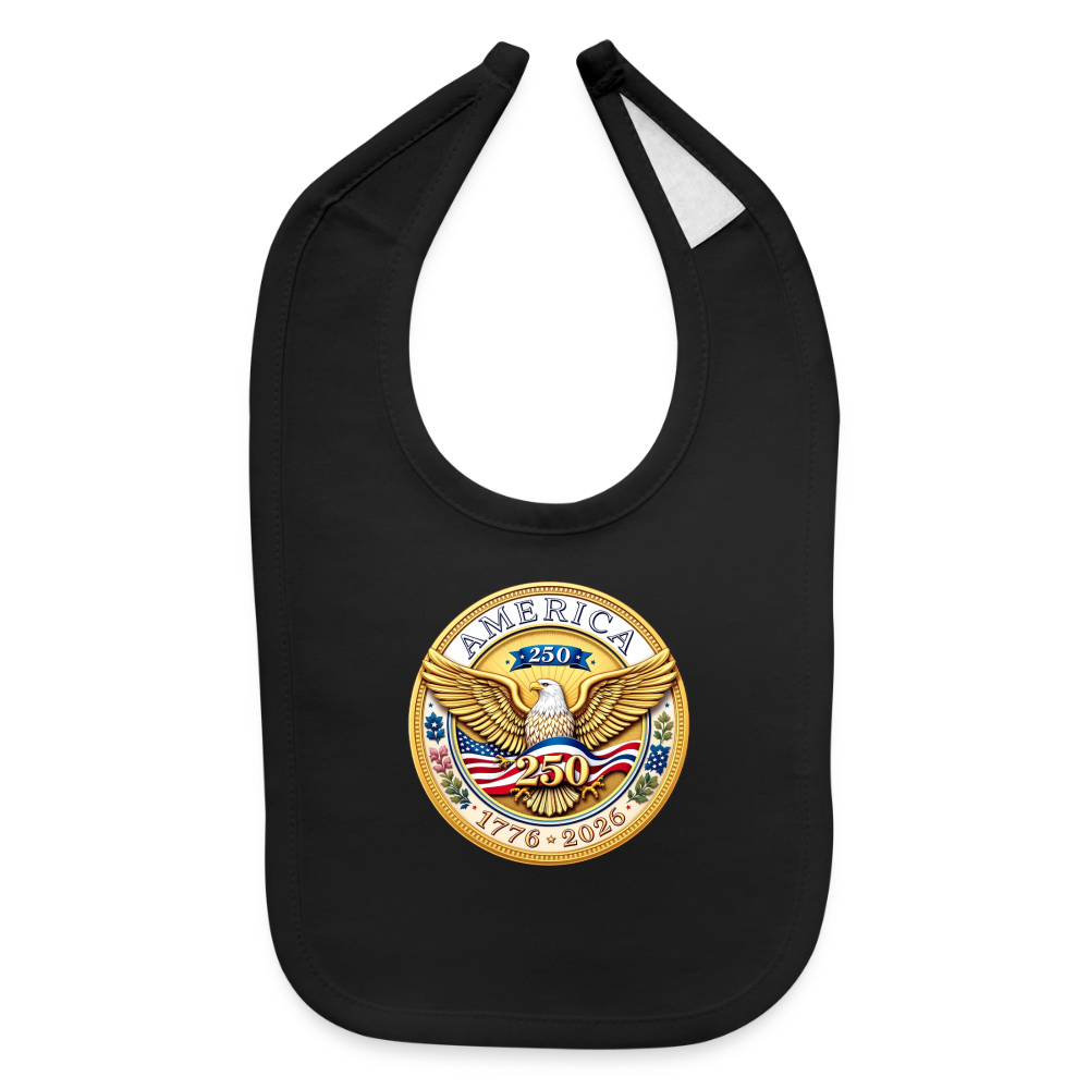 AMERICA 250 Kid's Baby Bib - black