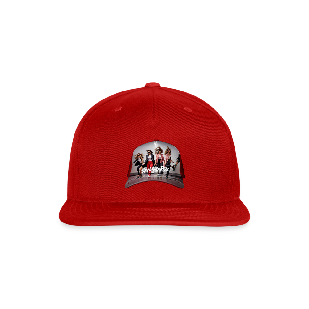 Skibbidi Rizz Authentic Snapback Baseball Cap - red