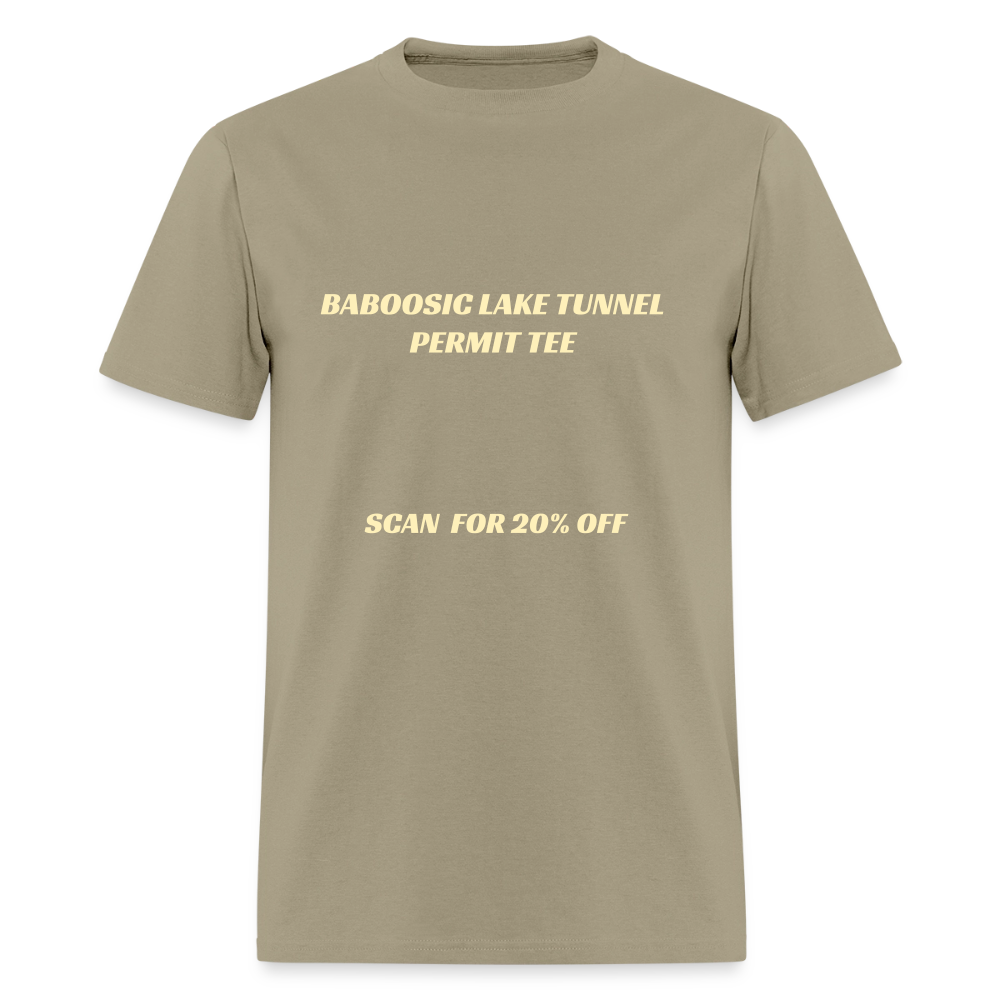 BABOOSIC LAKE TUNNEL PERMIT TEE Unisex Classic T-Shirt Unisex Classic T-Shirt - khaki