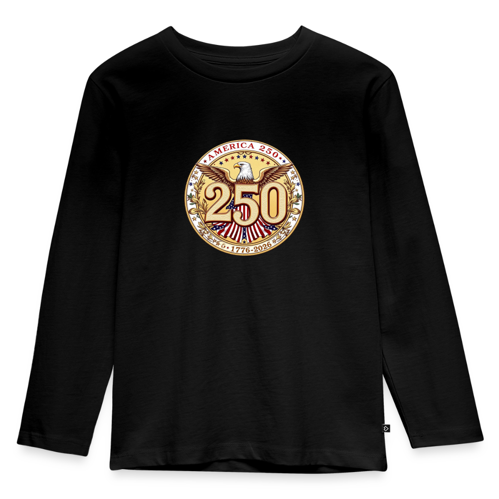 AMERICA 250 Toddler Premium Organic Long Sleeve Shirt - black