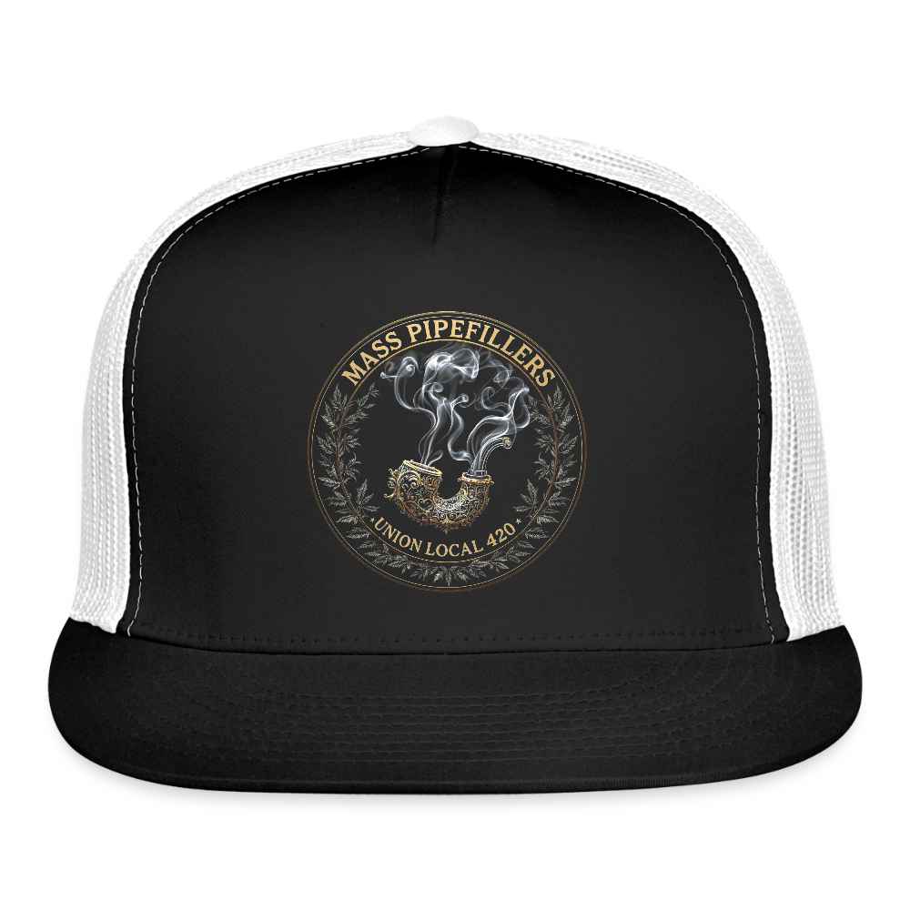 THE ORIGINAL MASS PIPEFILLERS UNION 420 Trucker Hat - black/white