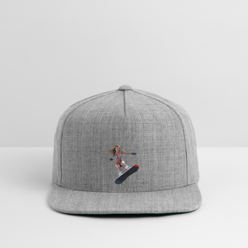 Snow Bunny Snapback Baseball Cap - heather gray