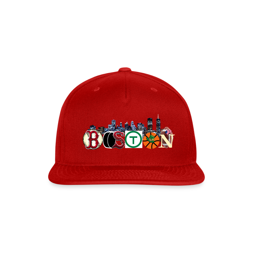BOSTON SKYLINE AUTHENTIC Snapback Baseball Cap - red