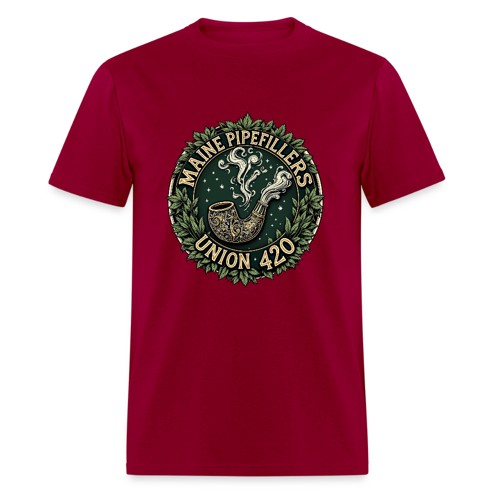 MAINE PIPEFILLERS UNION 420 TEE - dark red