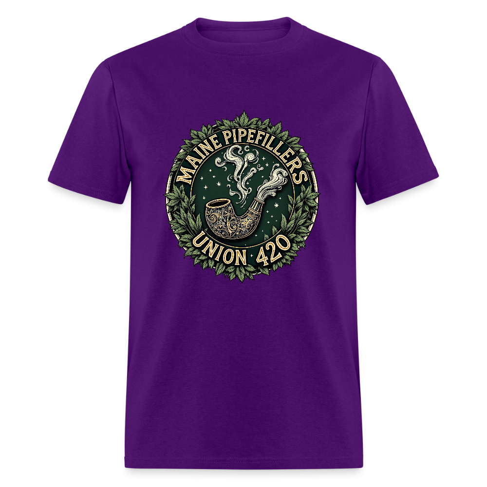 MAINE PIPEFILLERS UNION 420 TEE - purple