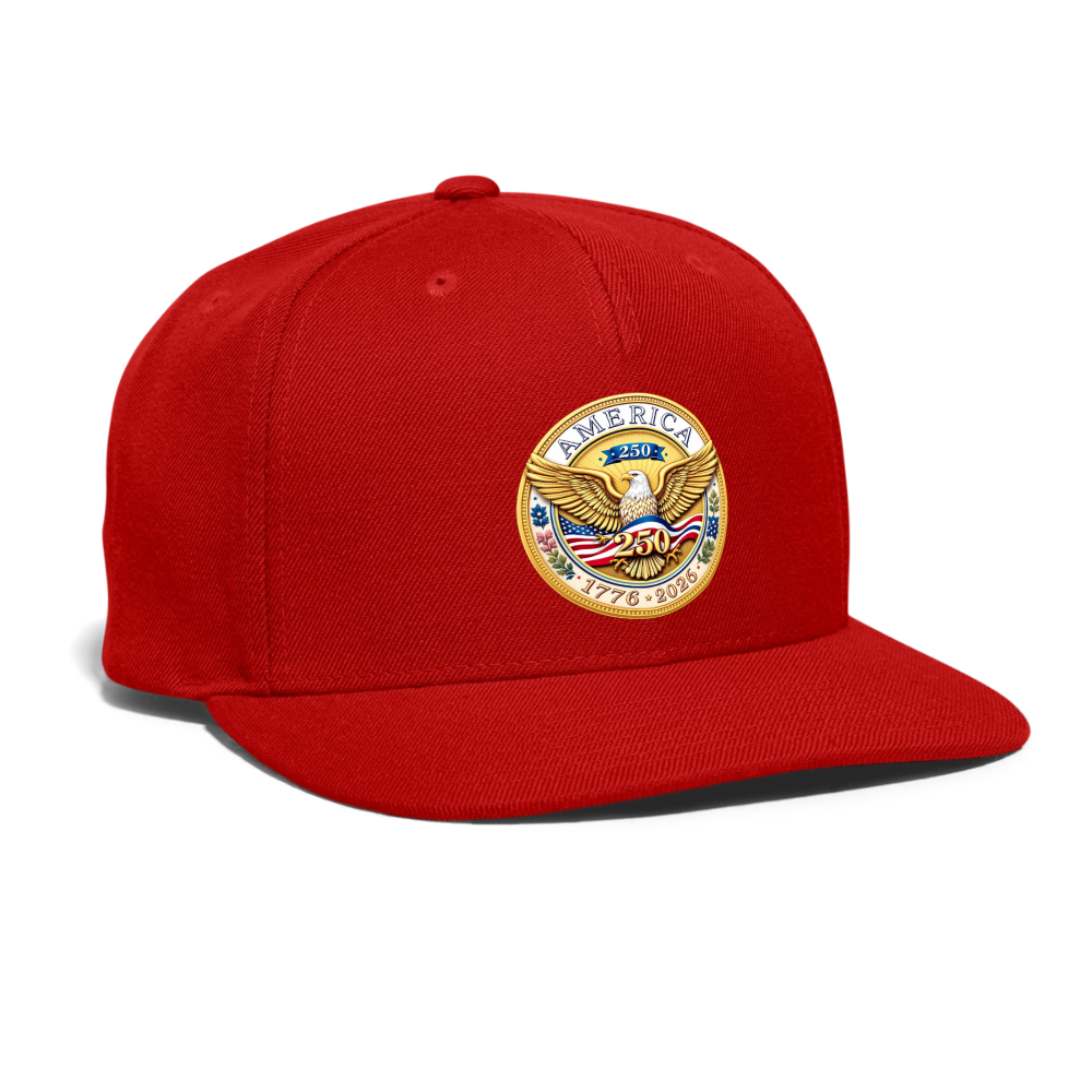 AMERICA 250 Snapback Baseball Cap - red