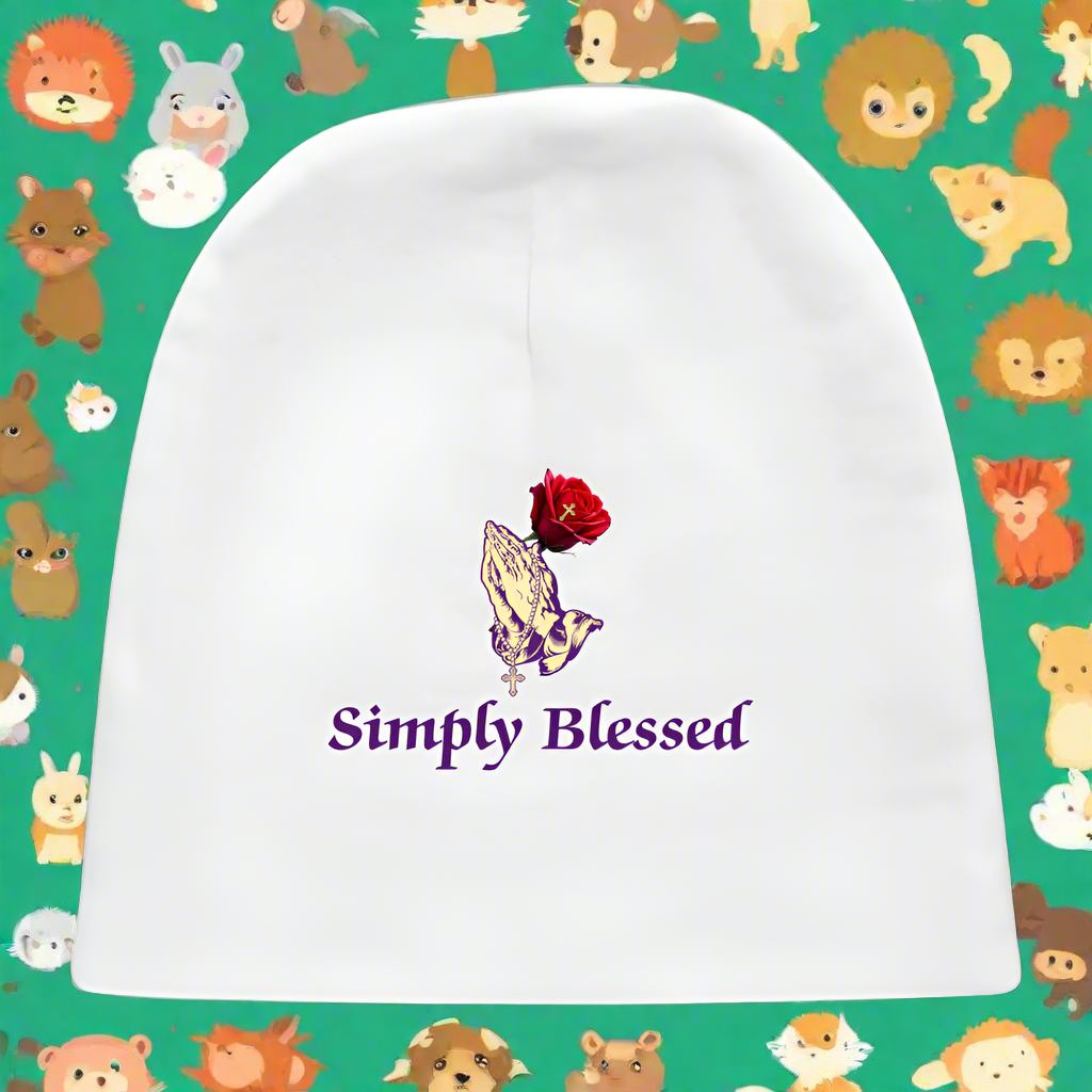 SIMPLY BLESSED Baby Cap - white