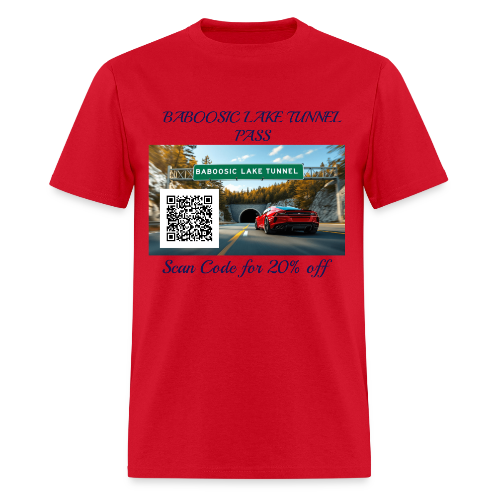BABOOSIC LAKE TUNNEL PASS TEE - red
