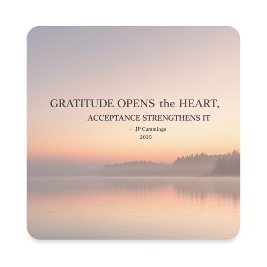 GRATITUDE ACCEPTANCE Square Magnet - white