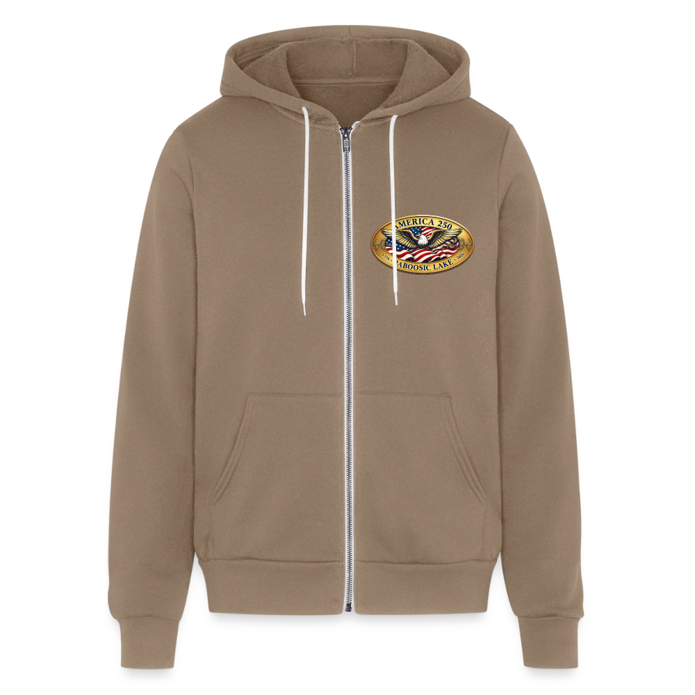BABOOSIC LAKE AMERICA 250 FRONT/BACK EMBLEMS BELLA CANVAS Unisex Full Zip Hoodie - cinder