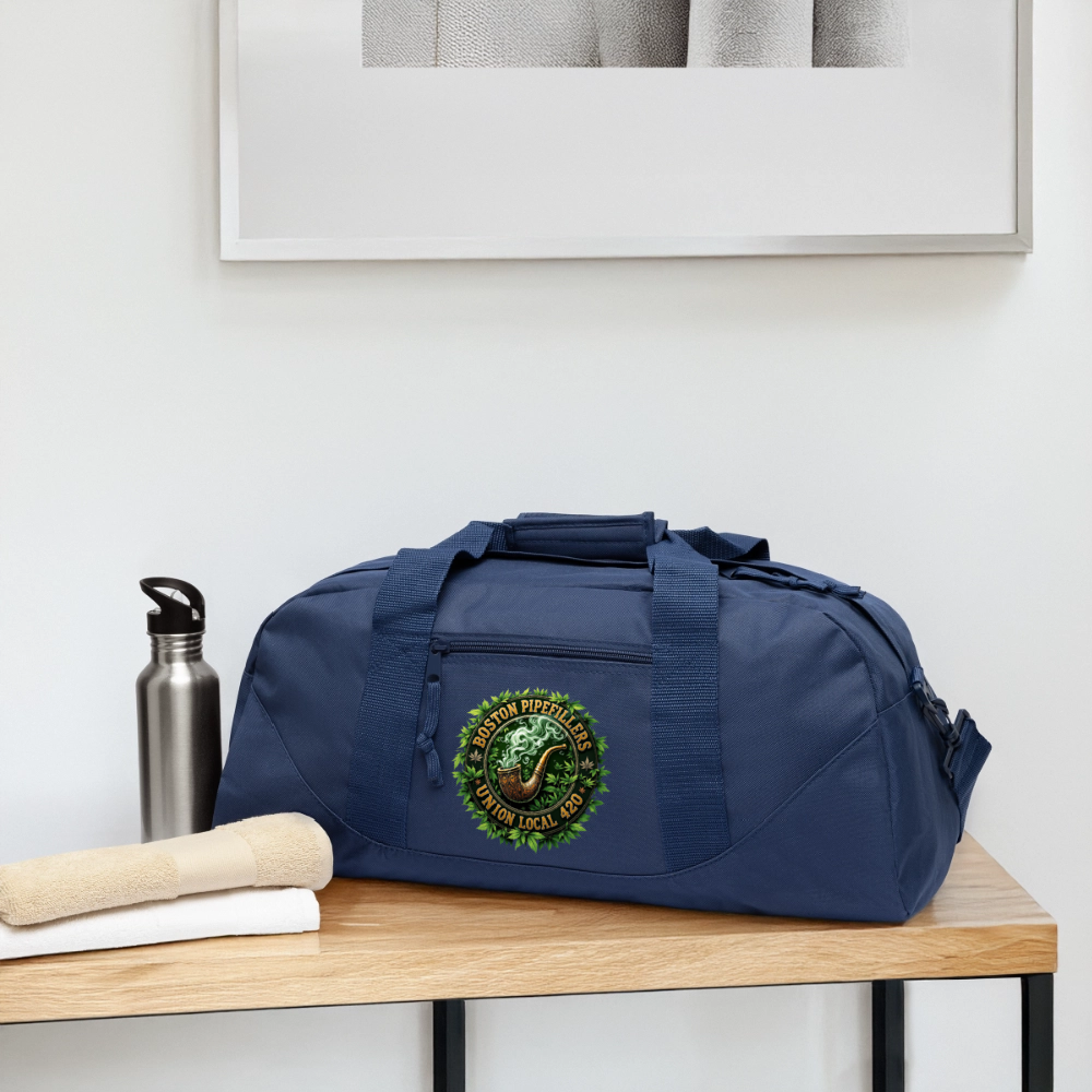 THE ORIGINAL BOSTON PIPEFILLERS UNION LOCAL 420 Recycled Duffel Bag - navy