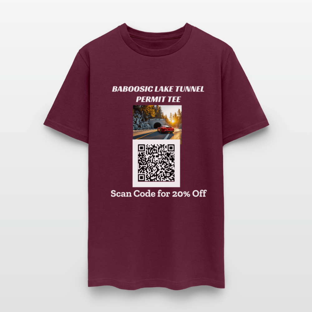 BABOOSIC LAKE TUNNEL PERMIT TEE Unisex Classic T-Shirt - burgundy