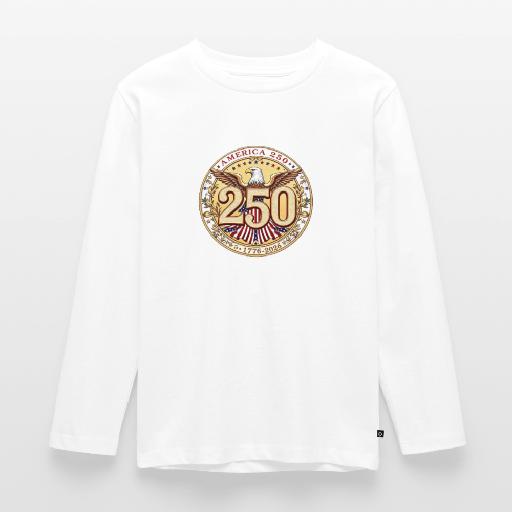 AMERICA 250 Toddler Premium Organic Long Sleeve Shirt - white