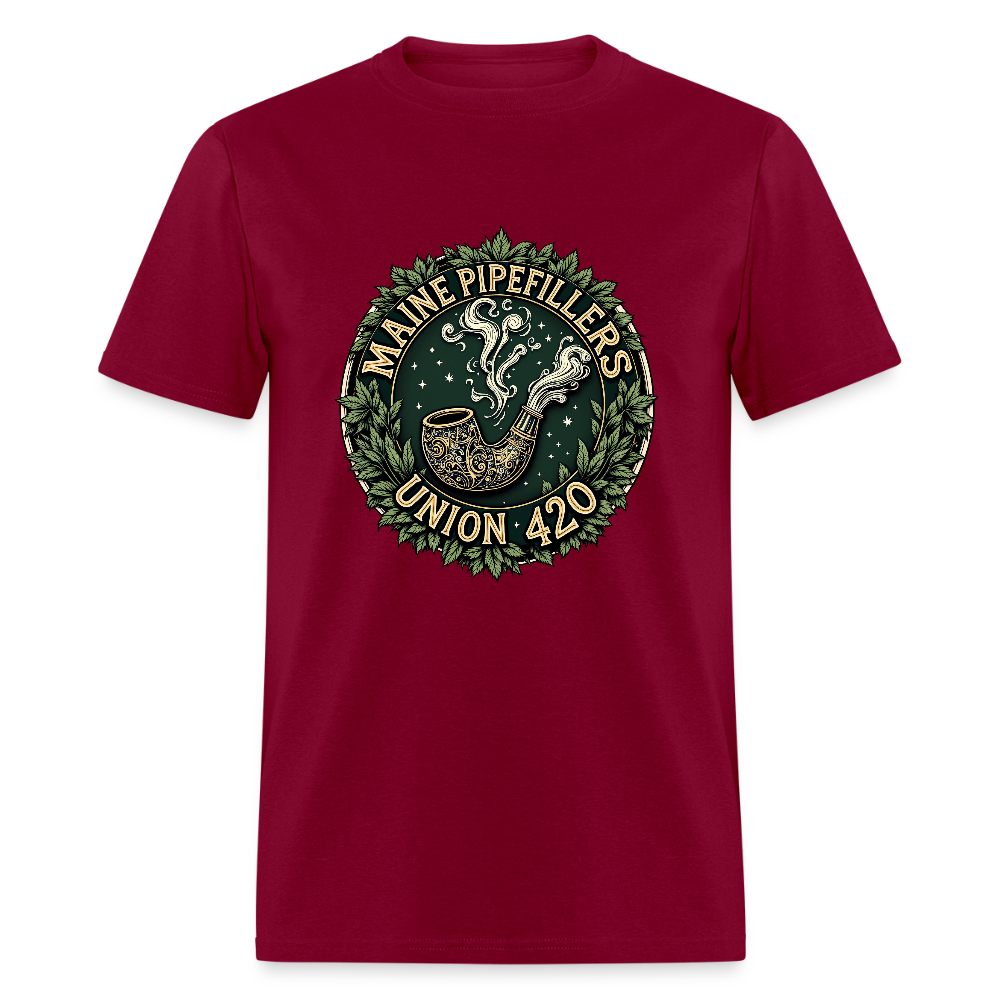 MAINE PIPEFILLERS UNION 420 TEE - burgundy