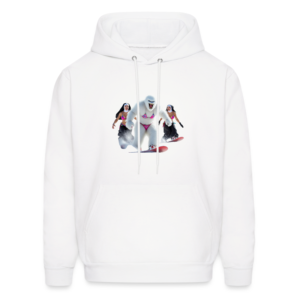 Bikini Abominable & Nuns Snowboarders Men's Hoodie - white