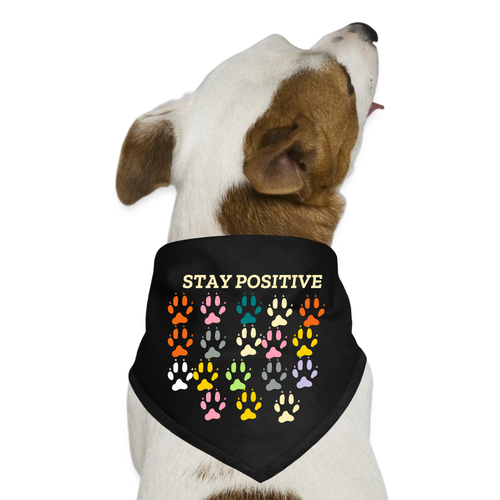STAY POSITIVE Dog Bandana - black