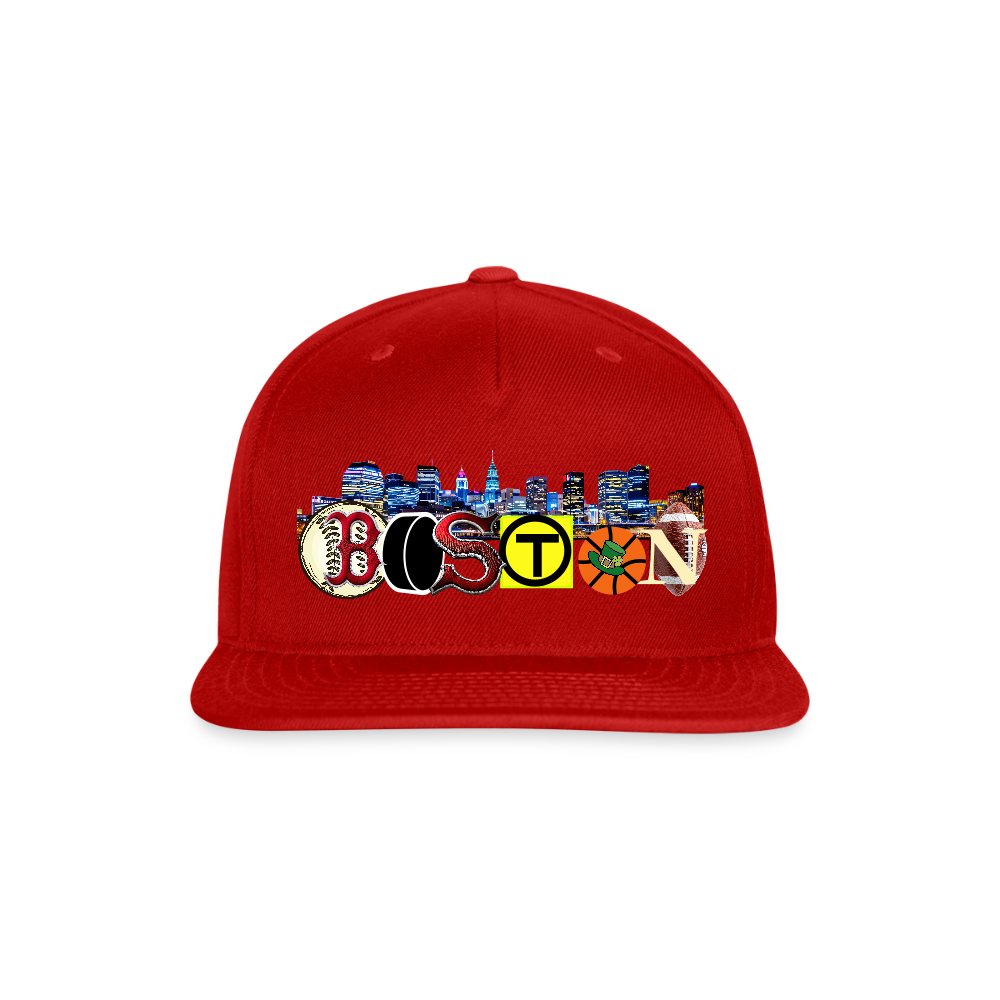 BOSTON SKYLINE The Authentic Snapback Baseball Cap - red