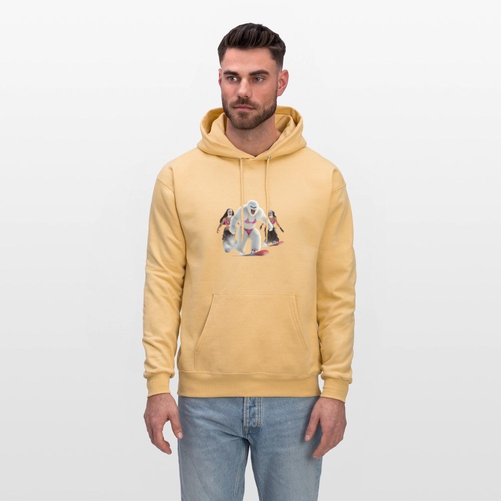 Bikini Abominable & Nuns Snowboarders Men's Hoodie - light gold 