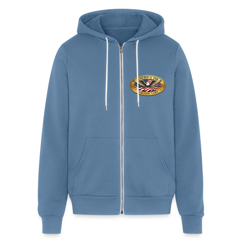 BABOOSIC LAKE AMERICA 250 FRONT/BACK EMBLEMS BELLA CANVAS Unisex Full Zip Hoodie - steel blue