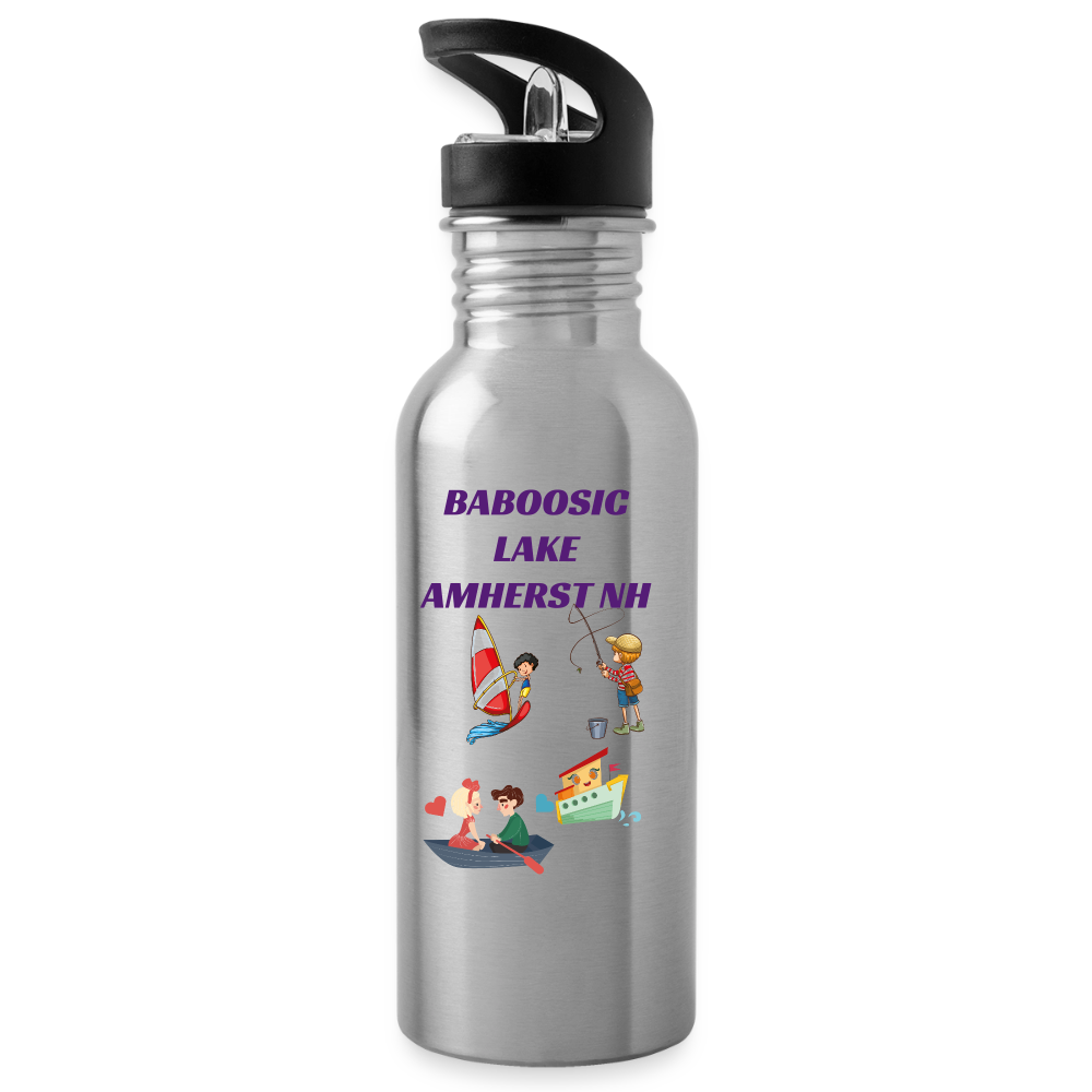 BABOOSIC LAKE 20 oz. Stainless Steel Water Bottle - silver