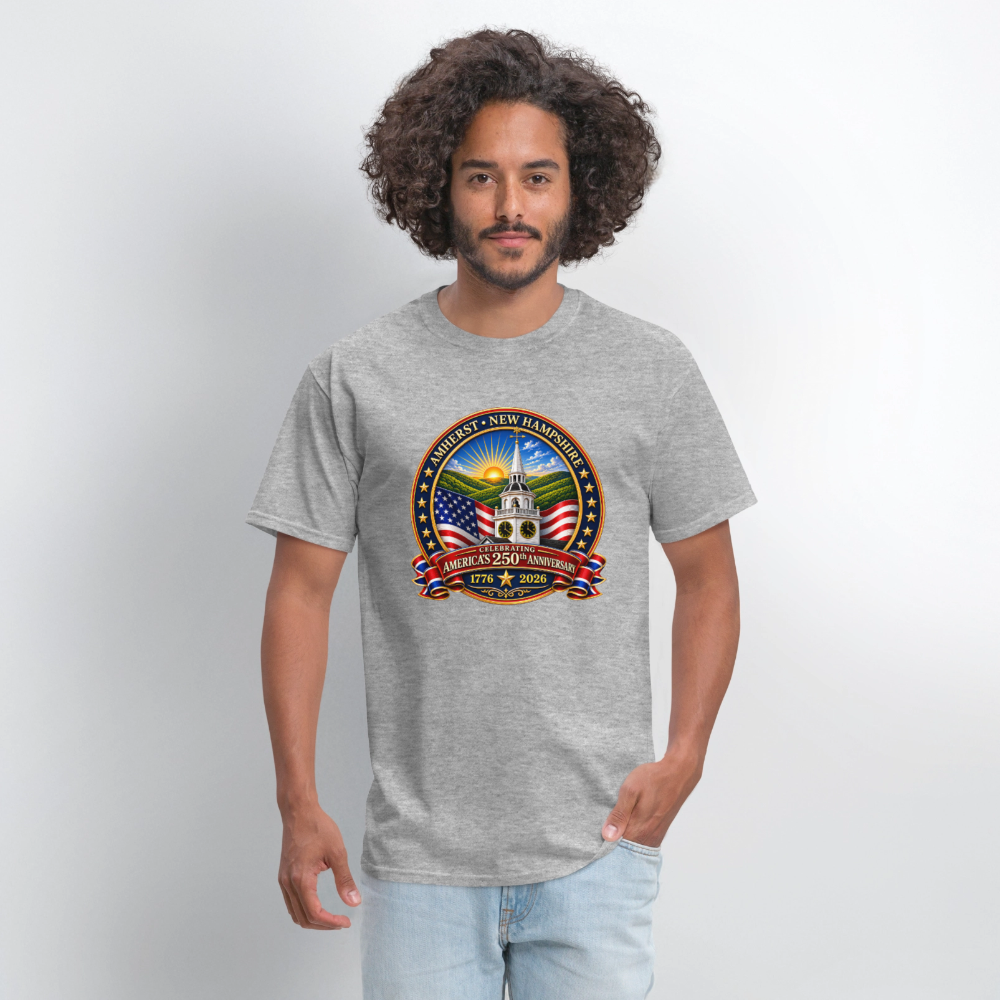 AMHERST CELEBRATES AMERICA'S 250 Men's T-Shirt | GILDAN 5000 - heather gray
