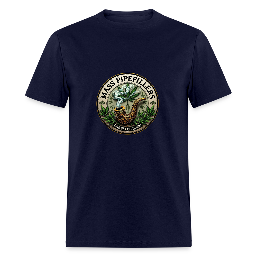 THE ORIGINAL MASS PIPEFILLERS UNION LOCAL 420 Unisex Classic T-Shirt - navy