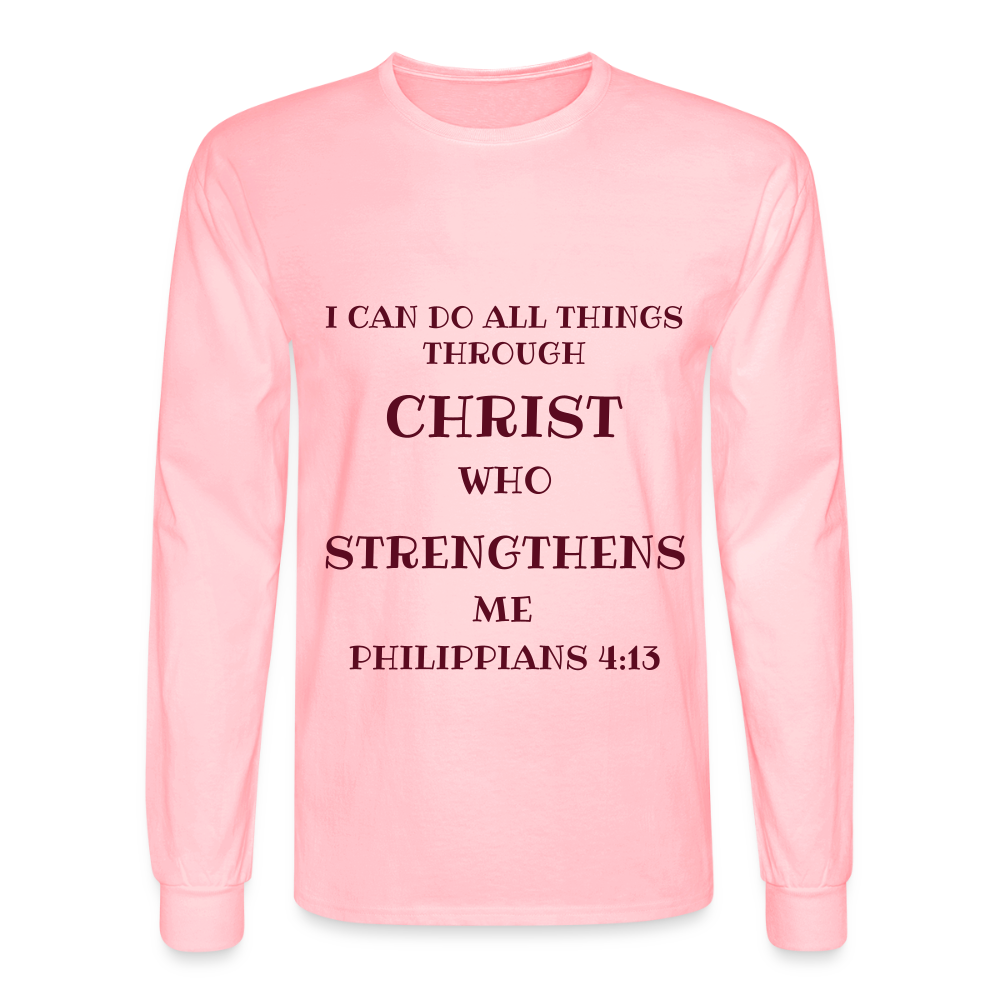 PHILIPPIANS 4:13 Men's Long Sleeve T-Shirt - pink